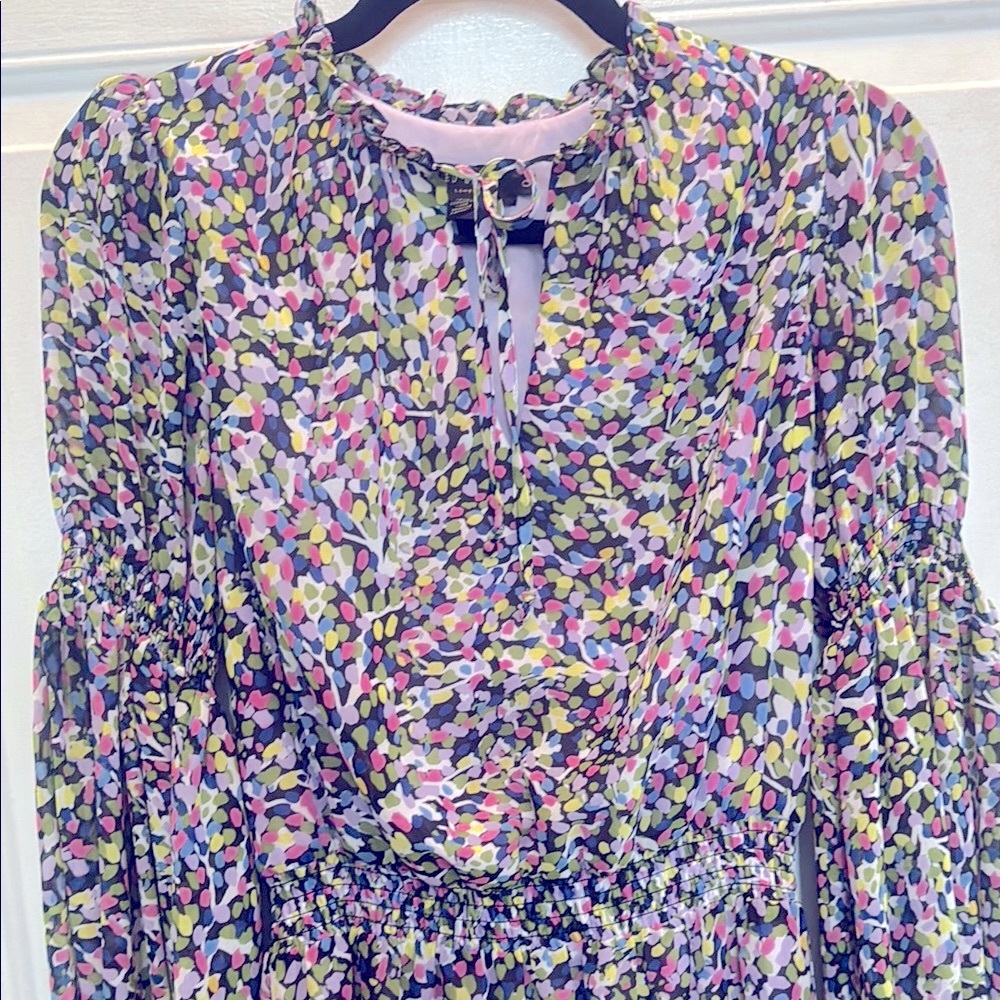Ted Baker London Karlie Multicolor Black Smocked Detail Tiered Mini Dress - Picture 4 of 9